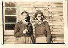 Myself and friend at 61 Air School, George, Western Cape. We were maintaining the transmitters for the Aerodrome three miles away :: 1945